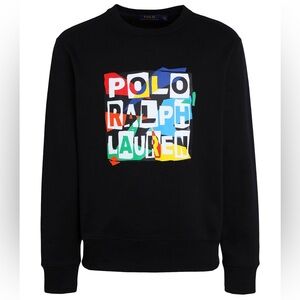 Polo by Ralph Lauren Men's Black Sweatshirt with Multicolor Logo